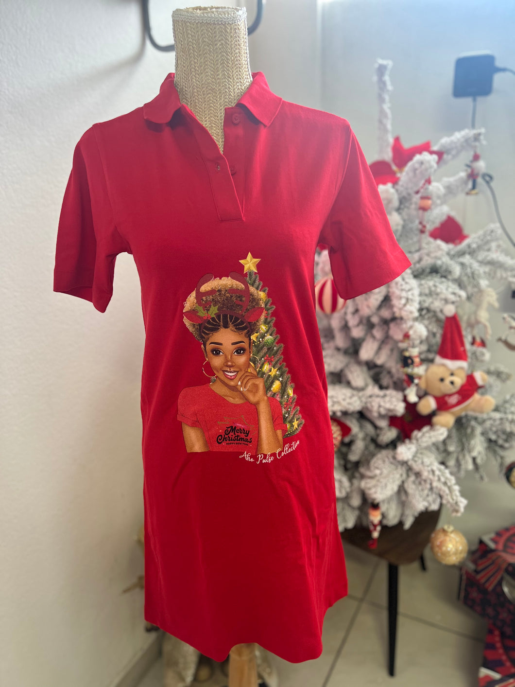 Robe Polo Rouge - Mailles Polo - MÈRE NOEL